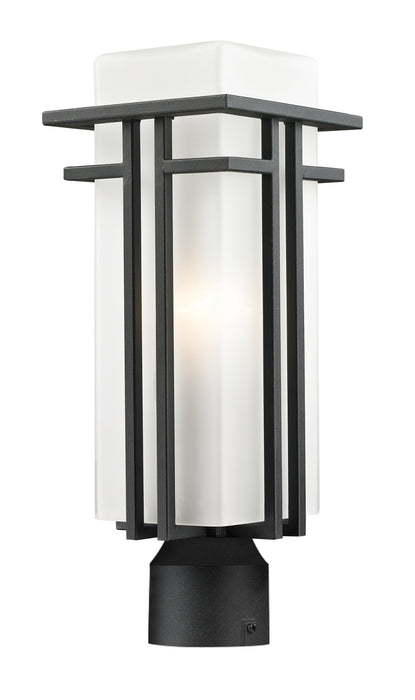 Outdoor Post Mount Fixture Z-Lite 549PHM-BK-R Black Abbey 1 Light Outdoor Post Mount Fixture Z-Lite