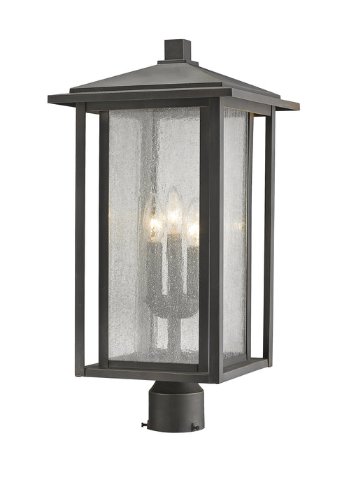 Outdoor Post Mount Fixture Z-Lite 554PHXLR-ORB Oil Rubbed Bronze Aspen 3 Light Outdoor Post Mount Fixture Z-Lite