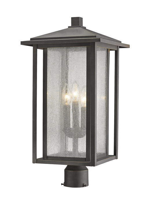 Outdoor Post Mount Fixture Z-Lite 554PHXLR-ORB Oil Rubbed Bronze Aspen 3 Light Outdoor Post Mount Fixture Z-Lite