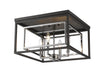 Flush Mount Z-Lite 457F-CH-MB Chrome + Matte Black Euclid 4 Light Flush Mount Z-Lite