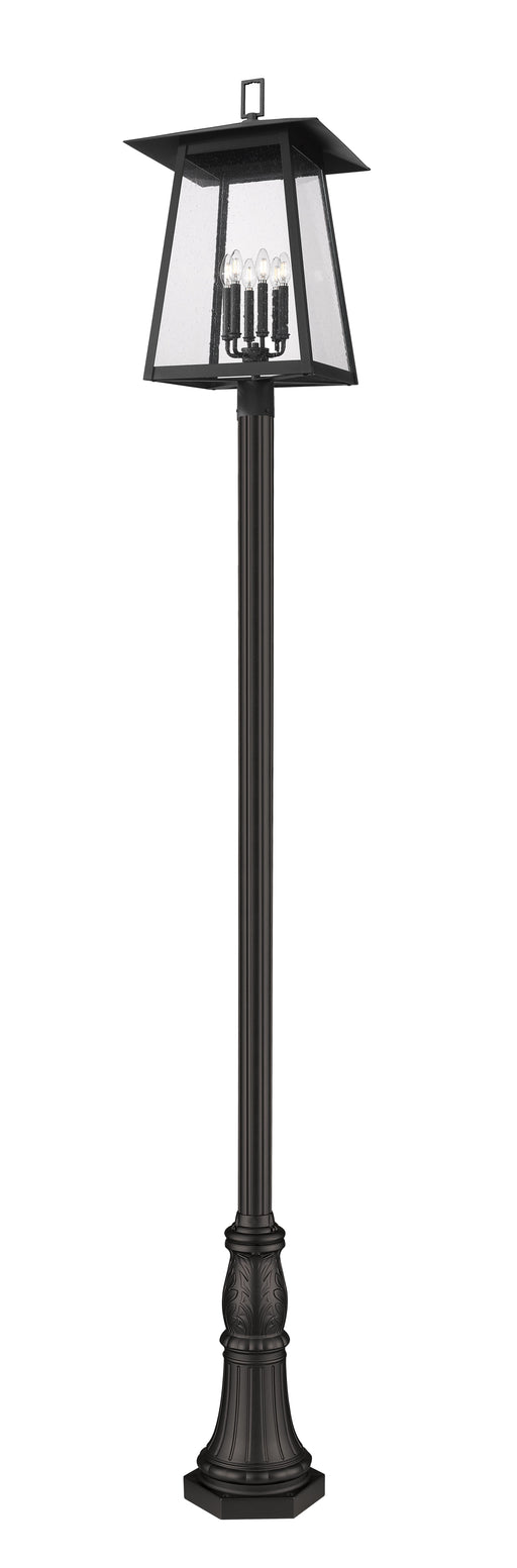 Outdoor Post Mounted Fixture Z-Lite 5015PHXXLR-518P-BK Black Rainer 6 Light Outdoor Post Mounted Fixture Z-Lite