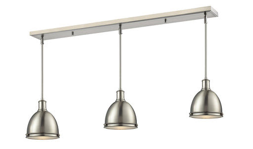 Linear Chandelier Z-Lite 710MP-3BN Brushed Nickel Mason 3 Light Linear Chandelier Z-Lite