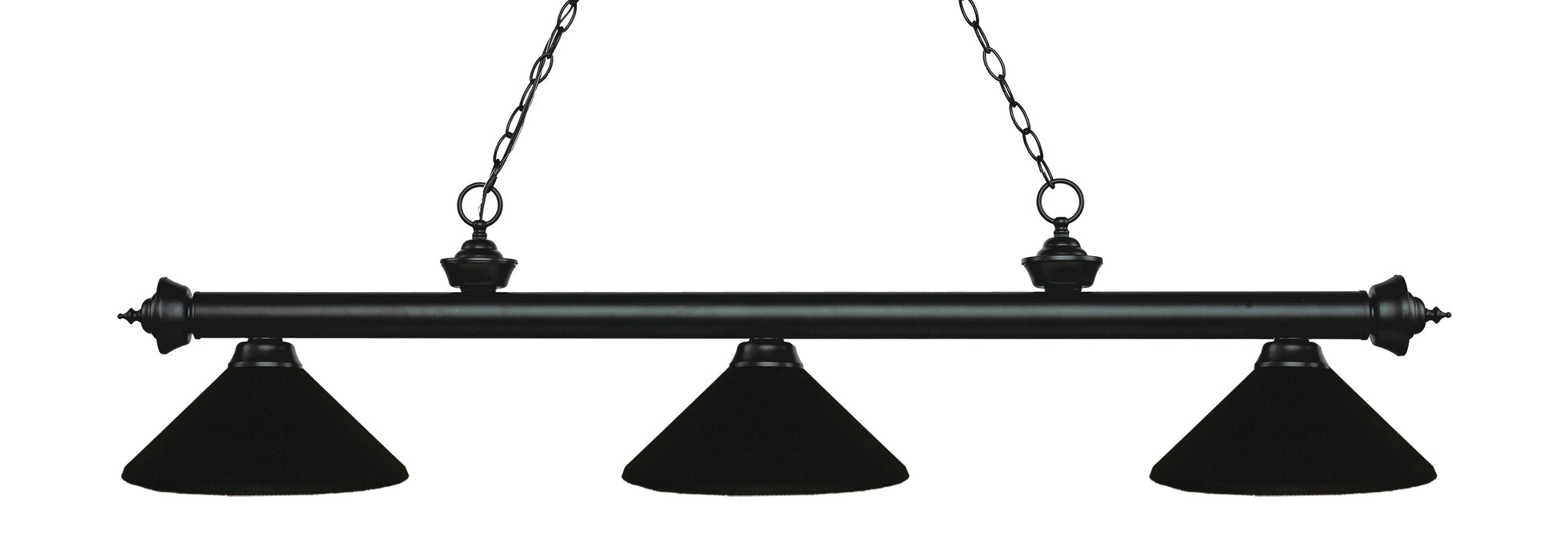 Billiard Z-Lite 200-3MB-MMB Matte Black Riviera 3 Light Billiard Z-Lite