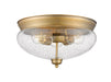 Flush Mount Z-Lite 722F3-HBR Heritage Brass Amon 3 Light Flush Mount Z-Lite