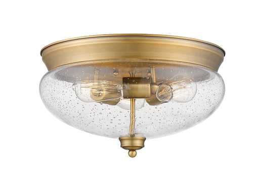 Flush Mount Z-Lite 722F3-HBR Heritage Brass Amon 3 Light Flush Mount Z-Lite