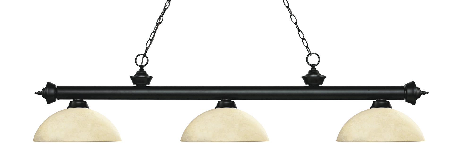 Billiard Z-Lite 200-3MB-DGM14 Matte Black Riviera 3 Light Billiard Z-Lite
