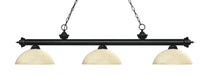 Billiard Z-Lite 200-3MB-DGM14 Matte Black Riviera 3 Light Billiard Z-Lite