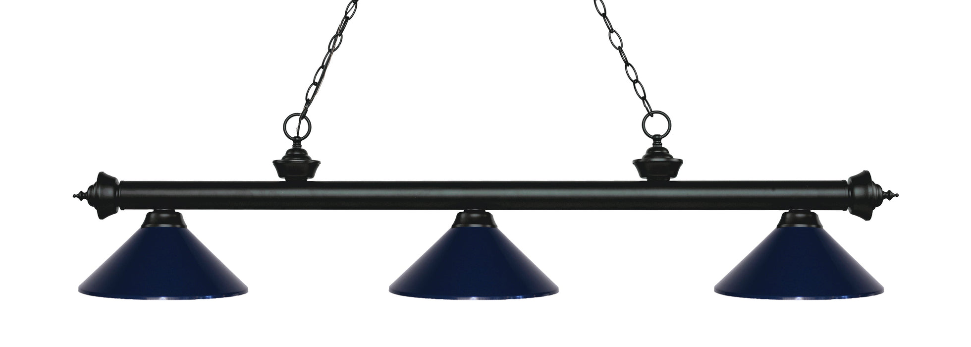 Billiard Z-Lite 200-3MB-MNB Matte Black Riviera 3 Light Billiard Z-Lite