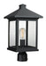 Outdoor Post Mount Fixture Z-Lite 531PHBR-BK Black Portland 1 Light Outdoor Post Mount Fixture Z-Lite