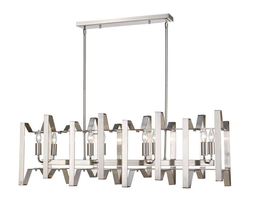 Linear Chandelier Z-Lite 4000-44BN Brushed Nickel Marsala 8 Light Linear Chandelier Z-Lite