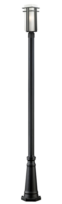 Outdoor Post Mounted Fixture Z-Lite 549PHBR-519P-BK Black Abbey 1 Light Outdoor Post Mounted Fixture Z-Lite
