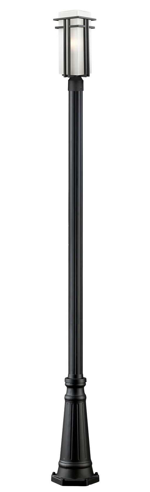 Outdoor Post Mounted Fixture Z-Lite 549PHBR-519P-BK Black Abbey 1 Light Outdoor Post Mounted Fixture Z-Lite