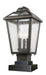 Outdoor Pier Mounted Fixture Z-Lite 539PHMS-SQPM-ORB Oil Rubbed Bronze Bayland 3 Light Outdoor Pier Mounted Fixture Z-Lite