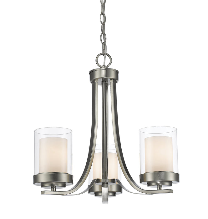 Chandelier Z-Lite 426-3C-BN Brushed Nickel Willow 3 Light Chandelier Z-Lite