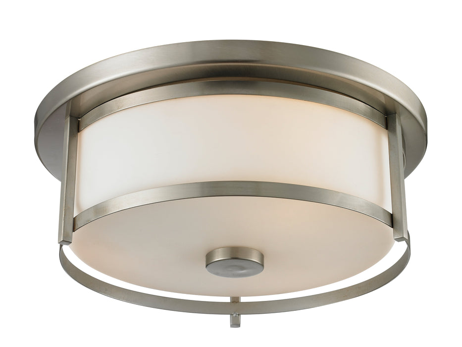 Flush Mount Z-Lite 412F14 Brushed Nickel Savannah 2 Light Flush Mount Z-Lite