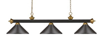 Billiard Z-Lite 200-3BRZ+SG-MBRZ Bronze + Satin Gold Riviera 3 Light Billiard Z-Lite
