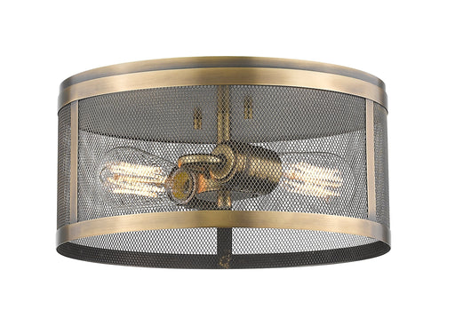 Flush Mount Z-Lite 331F12-NB Natural Brass Meshsmith 2 Light Flush Mount Z-Lite