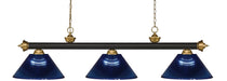 Billiard Z-Lite 200-3BRZ+SG-ARDB Bronze + Satin Gold Riviera 3 Light Billiard Z-Lite