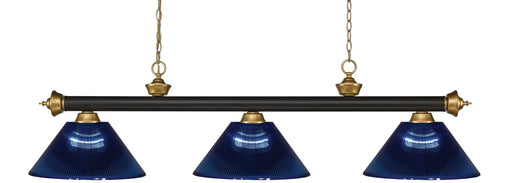 Billiard Z-Lite 200-3BRZ+SG-ARDB Bronze + Satin Gold Riviera 3 Light Billiard Z-Lite