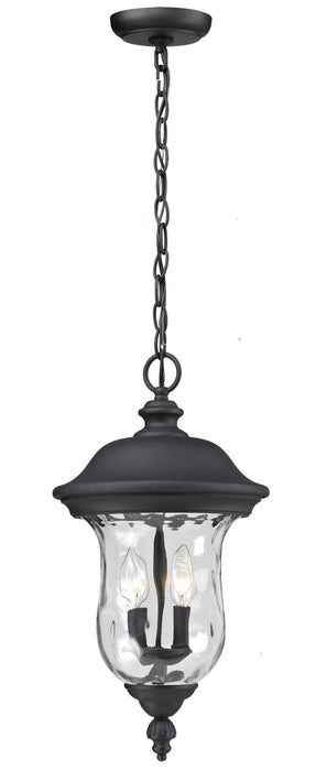 Outdoor Chain Mount Ceiling Fixture Z-Lite 533CHM-BK Black Armstrong 2 Light Outdoor Chain Mount Ceiling Fixture Z-Lite