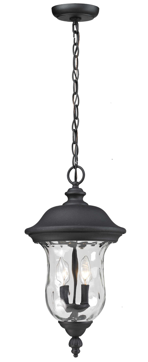 Outdoor Chain Mount Ceiling Fixture Z-Lite 533CHM-BK Black Armstrong 2 Light Outdoor Chain Mount Ceiling Fixture Z-Lite