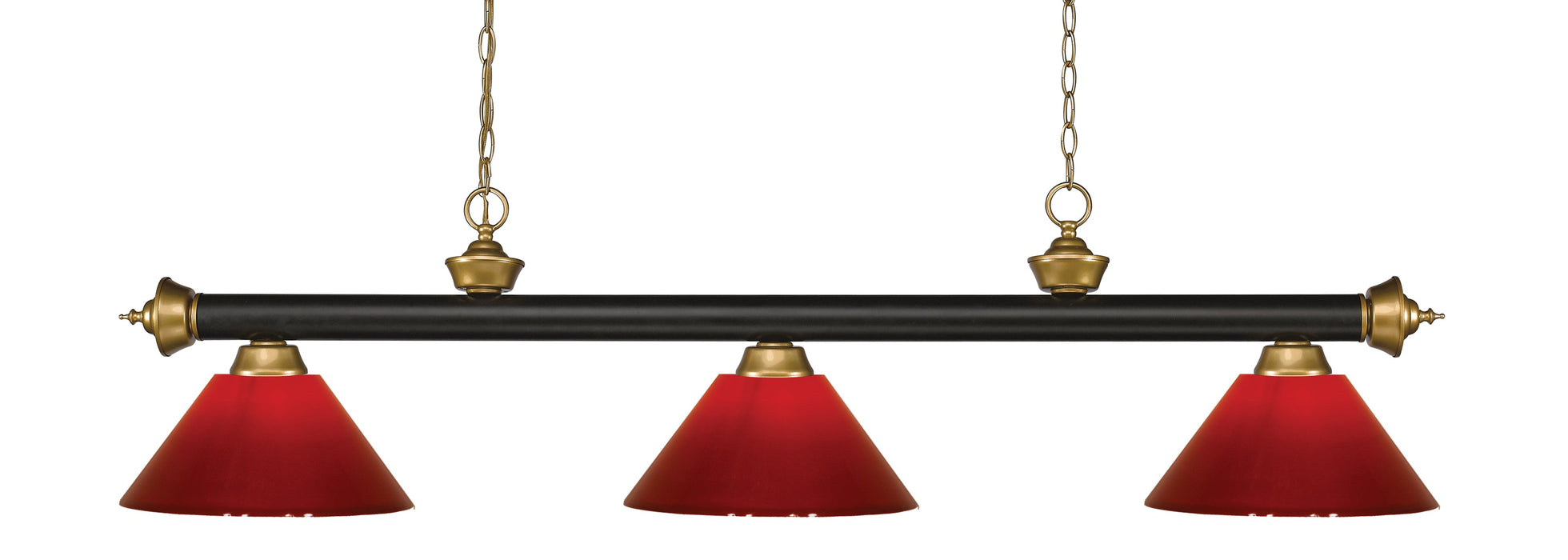 Billiard Z-Lite 200-3BRZ+SG-PRD Bronze + Satin Gold Riviera 3 Light Billiard Z-Lite