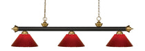 Billiard Z-Lite 200-3BRZ+SG-PRD Bronze + Satin Gold Riviera 3 Light Billiard Z-Lite