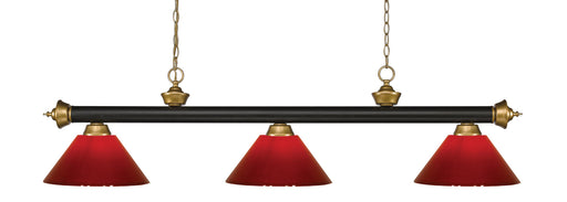 Billiard Z-Lite 200-3BRZ+SG-PRD Bronze + Satin Gold Riviera 3 Light Billiard Z-Lite