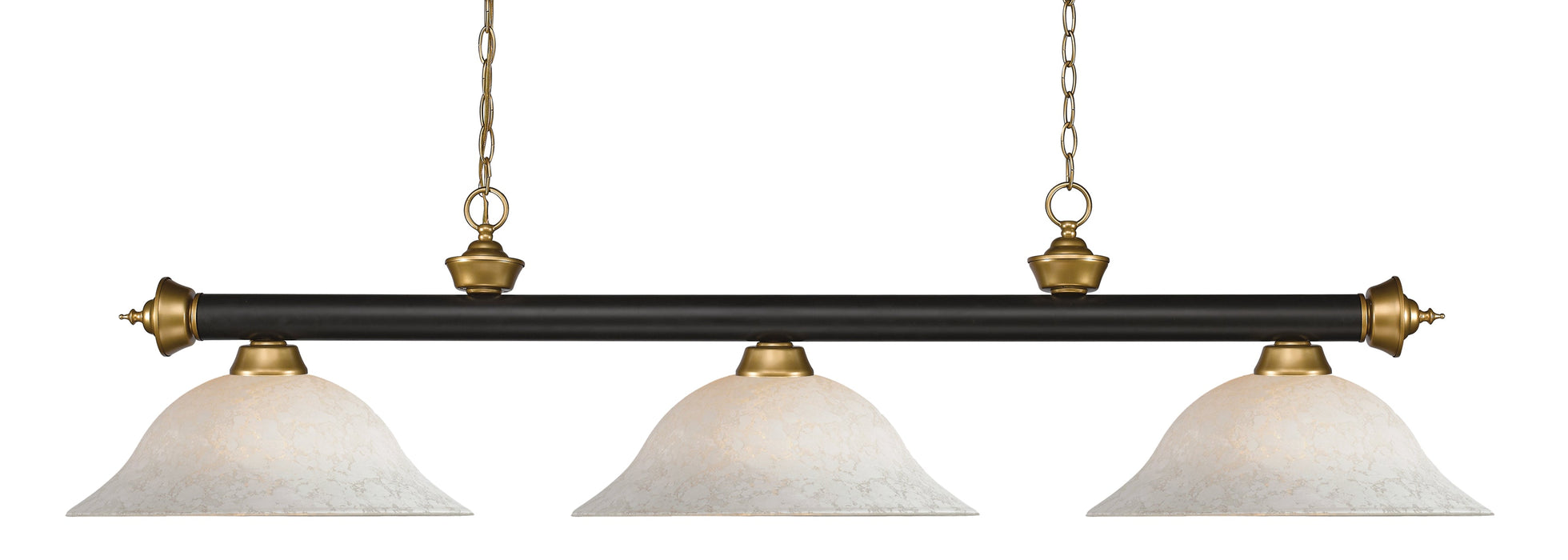 Billiard Z-Lite 200-3BRZ+SG-WM16 Bronze + Satin Gold Riviera 3 Light Billiard Z-Lite