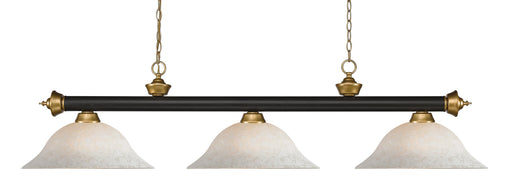 Billiard Z-Lite 200-3BRZ+SG-WM16 Bronze + Satin Gold Riviera 3 Light Billiard Z-Lite