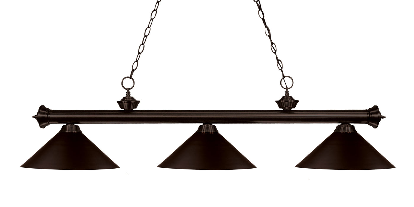 Billiard Z-Lite 200-3BRZ-MBRZ Bronze Riviera 3 Light Billiard Z-Lite