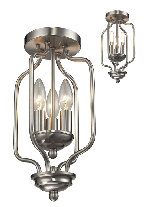 Flush Mount Z-Lite 434-14-BN Brushed Nickel Cardinal 3 Light Flush Mount Z-Lite