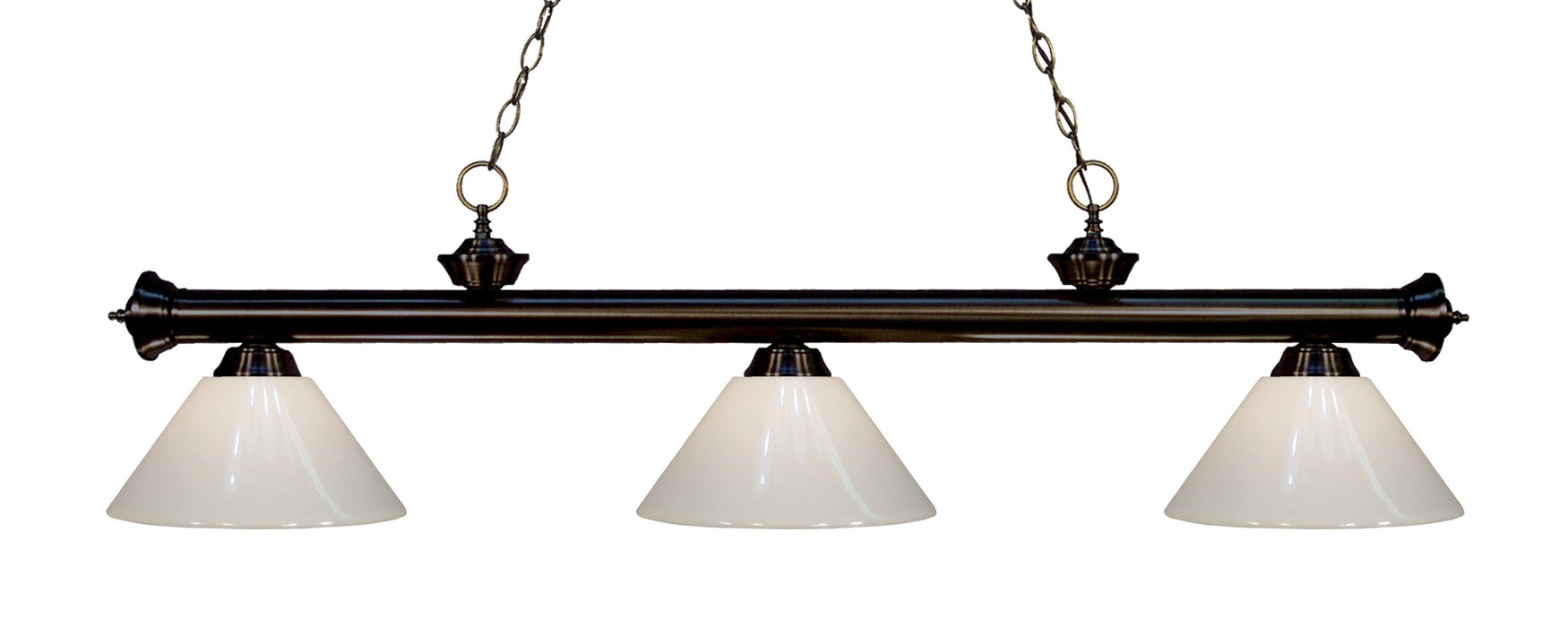 Billiard Z-Lite 200-3BRZ-PWH Bronze Riviera 3 Light Billiard Z-Lite