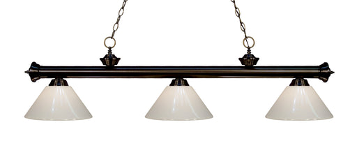 Billiard Z-Lite 200-3BRZ-PWH Bronze Riviera 3 Light Billiard Z-Lite