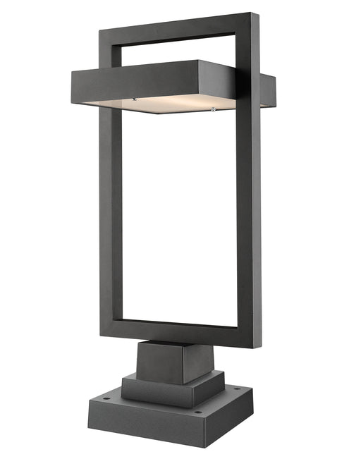 Outdoor Pier Mounted Fixture Z-Lite 566PHBS-SQPM-BK-LED Black Luttrel 1 Light Outdoor Pier Mounted Fixture Z-Lite