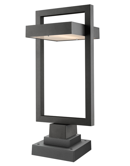 Outdoor Pier Mounted Fixture Z-Lite 566PHBS-SQPM-BK-LED Black Luttrel 1 Light Outdoor Pier Mounted Fixture Z-Lite