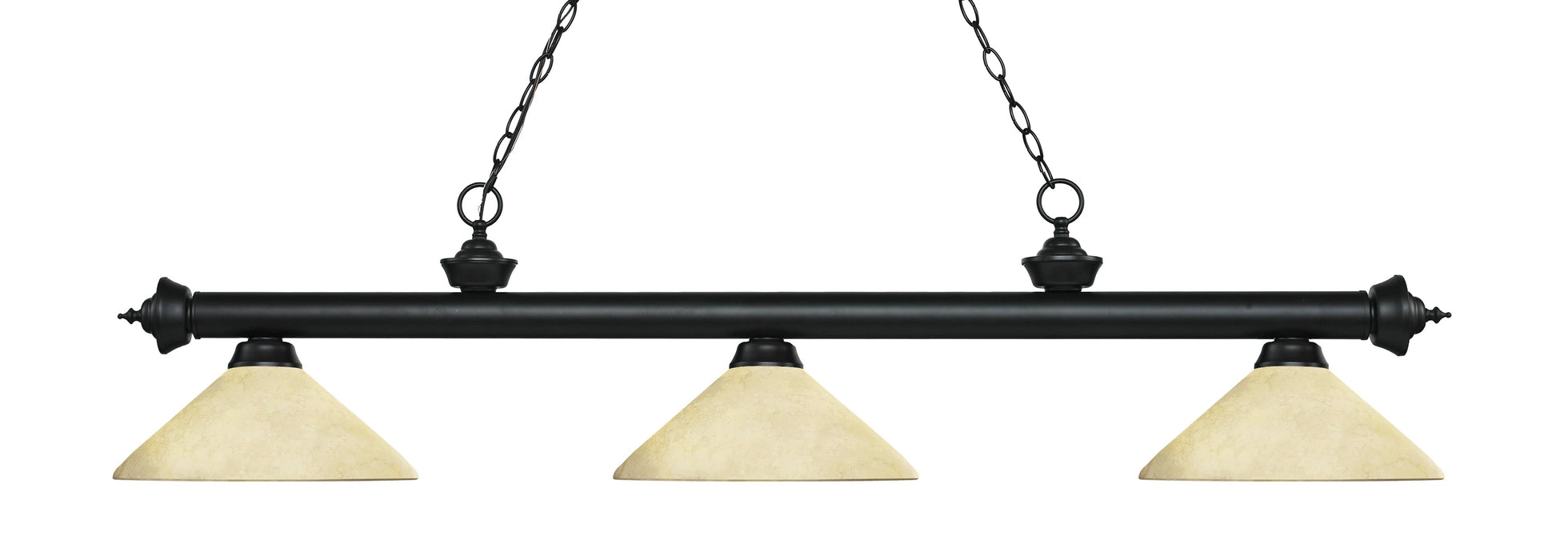 Billiard Z-Lite 200-3MB-AGM14 Matte Black Riviera 3 Light Billiard Z-Lite