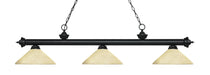 Billiard Z-Lite 200-3MB-AGM14 Matte Black Riviera 3 Light Billiard Z-Lite