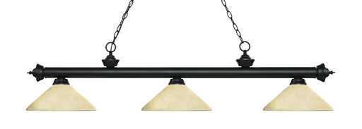 Billiard Z-Lite 200-3MB-AGM14 Matte Black Riviera 3 Light Billiard Z-Lite