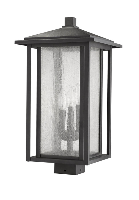 Outdoor Post Mount Fixture Z-Lite 554PHXLS-BK Black Aspen 3 Light Outdoor Post Mount Fixture Z-Lite