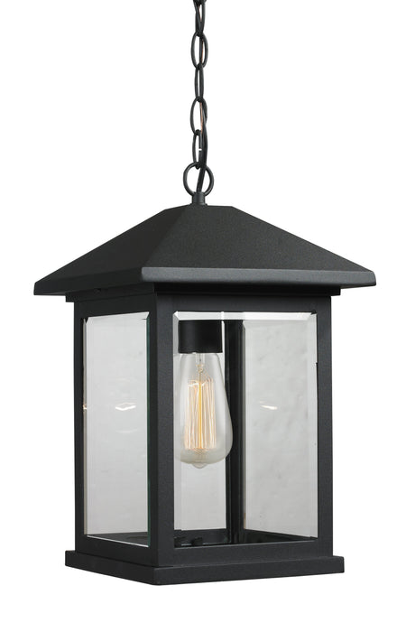 Outdoor Chain Mount Ceiling Fixture Z-Lite 531CHB-BK Black Portland 1 Light Outdoor Chain Mount Ceiling Fixture Z-Lite