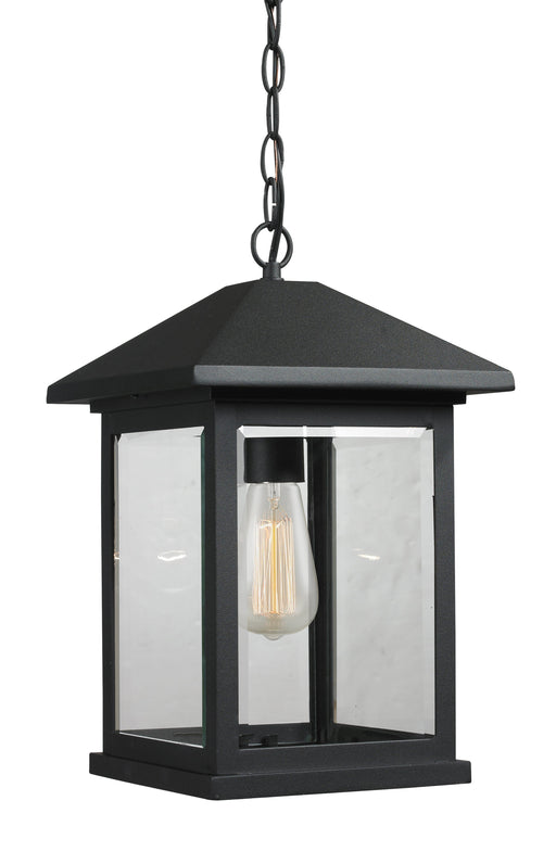 Outdoor Chain Mount Ceiling Fixture Z-Lite 531CHB-BK Black Portland 1 Light Outdoor Chain Mount Ceiling Fixture Z-Lite