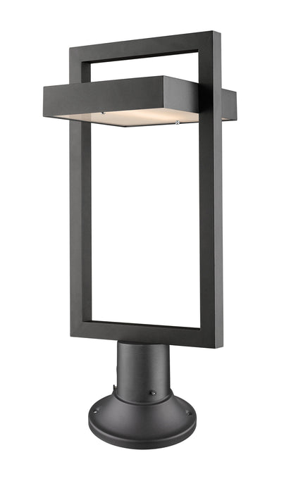 Outdoor Pier Mounted Fixture Z-Lite 566PHBR-553PM-BK-LED Black Luttrel 1 Light Outdoor Pier Mounted Fixture Z-Lite
