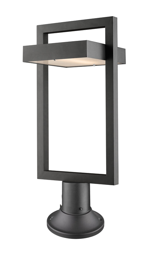 Outdoor Pier Mounted Fixture Z-Lite 566PHBR-553PM-BK-LED Black Luttrel 1 Light Outdoor Pier Mounted Fixture Z-Lite