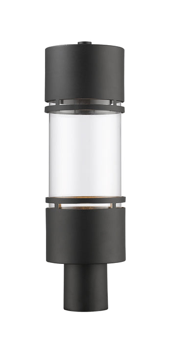 Outdoor Post Mount Fixture Z-Lite 553PHB-BK-LED Black Luminata 1 Light Outdoor Post Mount Fixture Z-Lite