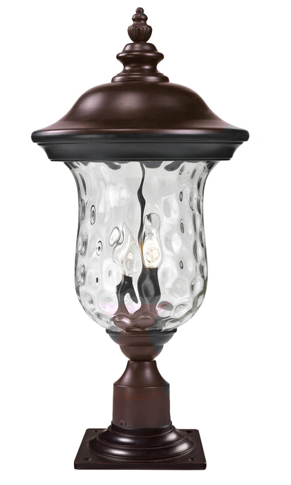 Outdoor Pier Mounted Fixture Z-Lite 533PHM-533PM-RBRZ Bronze Armstrong 2 Light Outdoor Pier Mounted Fixture Z-Lite