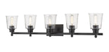 Vanity Light Z-Lite 464-5V-MB Matte Black Bohin 5 Light Vanity Z-Lite