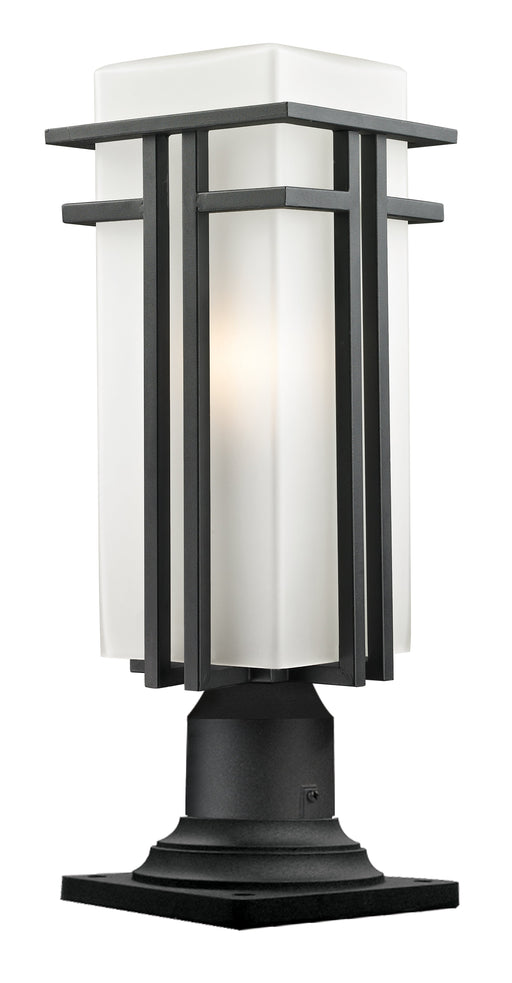 Outdoor Pier Mounted Fixture Z-Lite 549PHBR-533PM-BK Black Abbey 1 Light Outdoor Pier Mounted Fixture Z-Lite