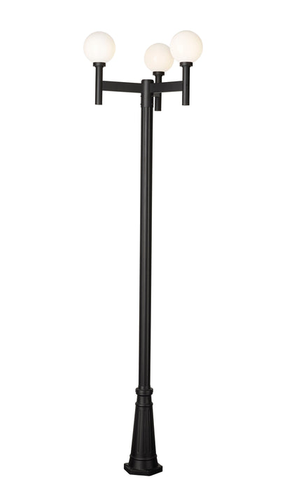 Outdoor Post Mounted Fixture Z-Lite 597MP3-519P-BK Black Laurent 3 Light Outdoor Post Mounted Fixture Z-Lite