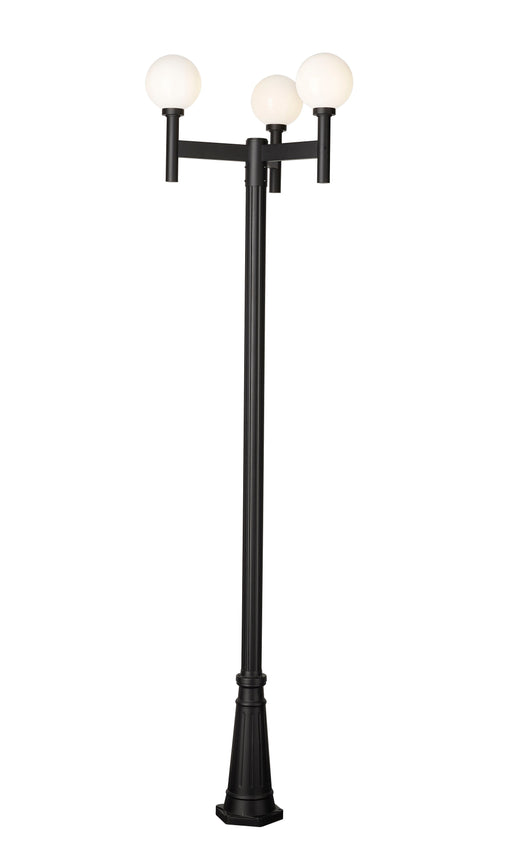 Outdoor Post Mounted Fixture Z-Lite 597MP3-519P-BK Black Laurent 3 Light Outdoor Post Mounted Fixture Z-Lite
